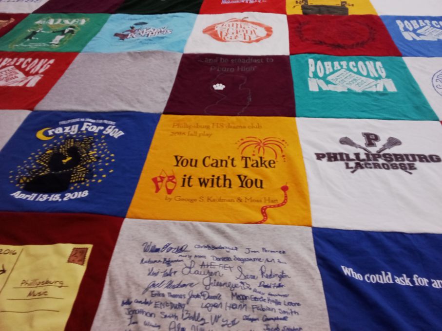 T-shirt quilt featuring phillipsburg lacrosse by April from NJ