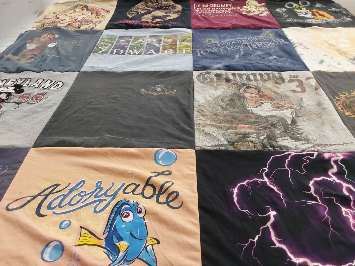 T-shirt quilt with disney, animation themes by Nina from PA
