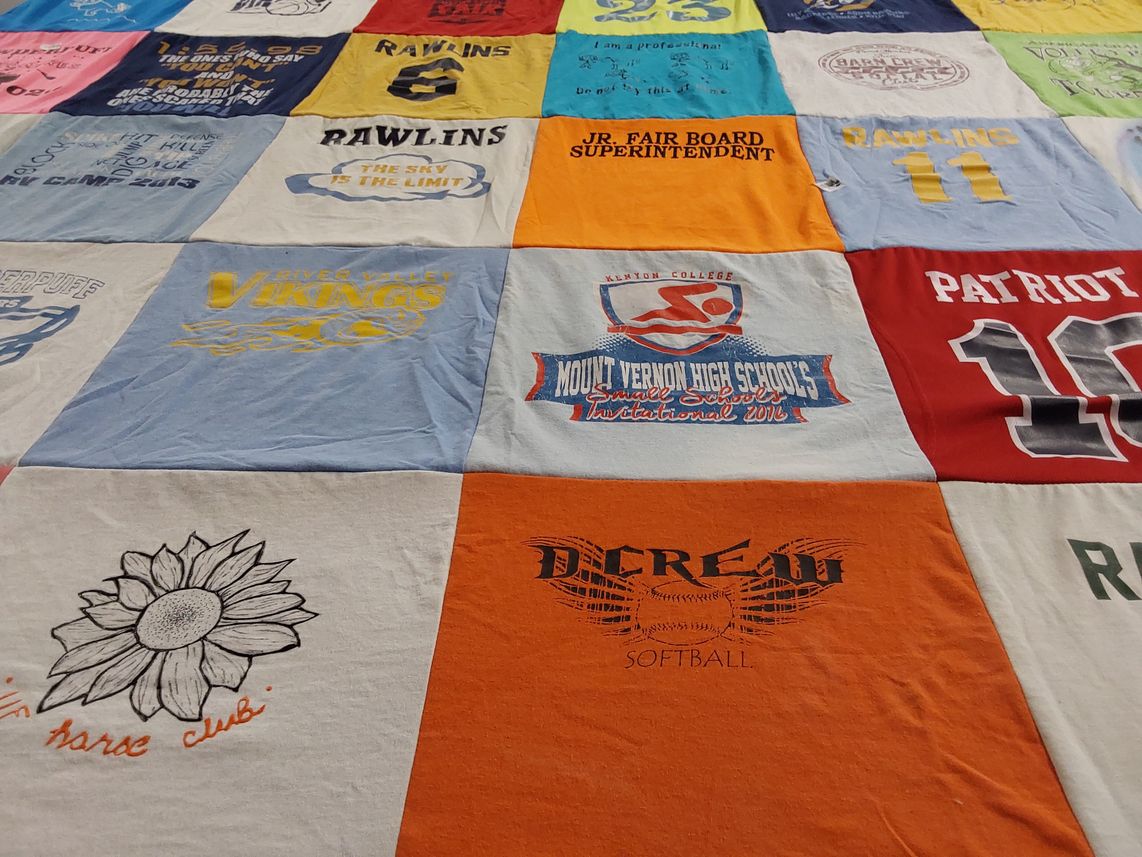 T-shirt quilt featuring vikings volleyball by Michelle from OH