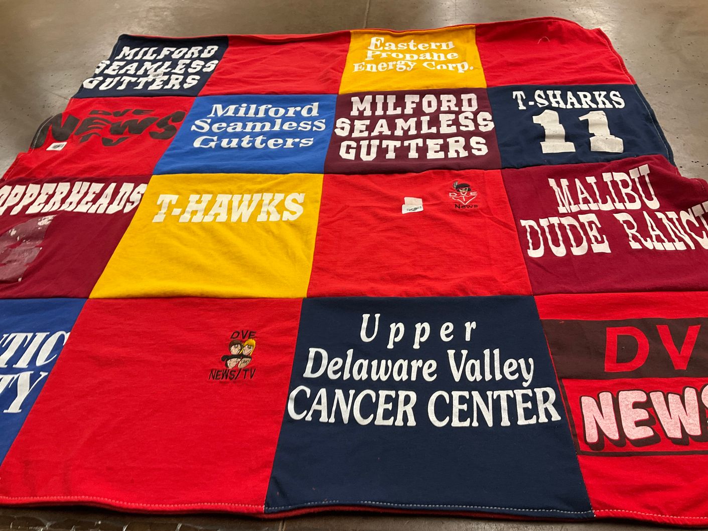 T-shirt quilt featuring copperheads, t-hawks by Elaine from PA