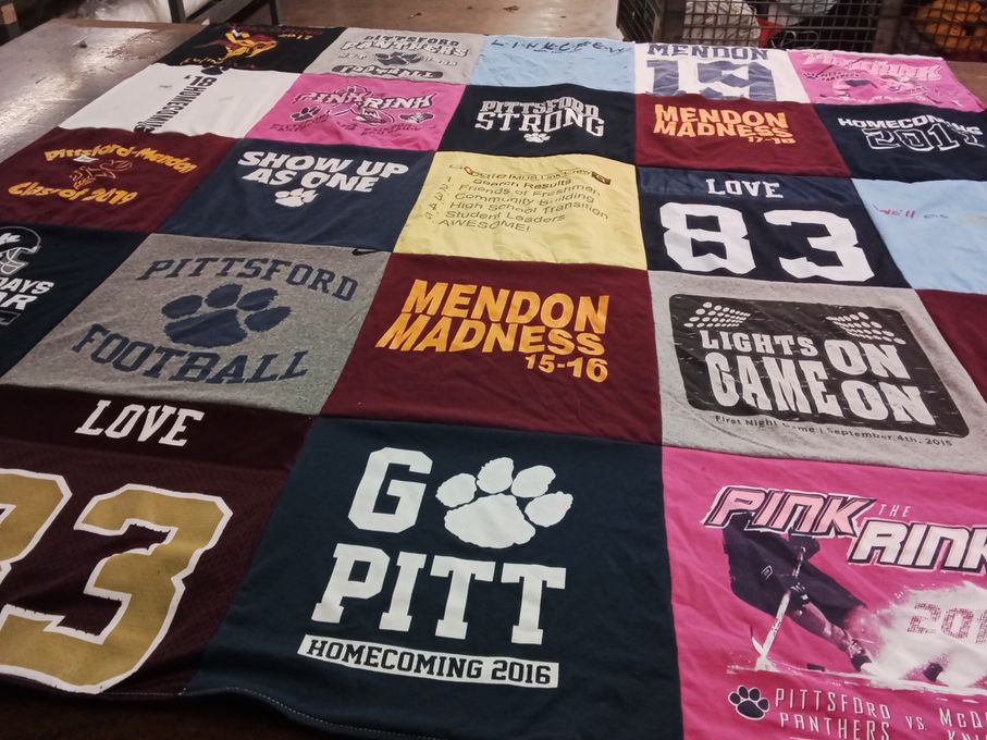 T-shirt quilt featuring pittsford football by Stacy from NY