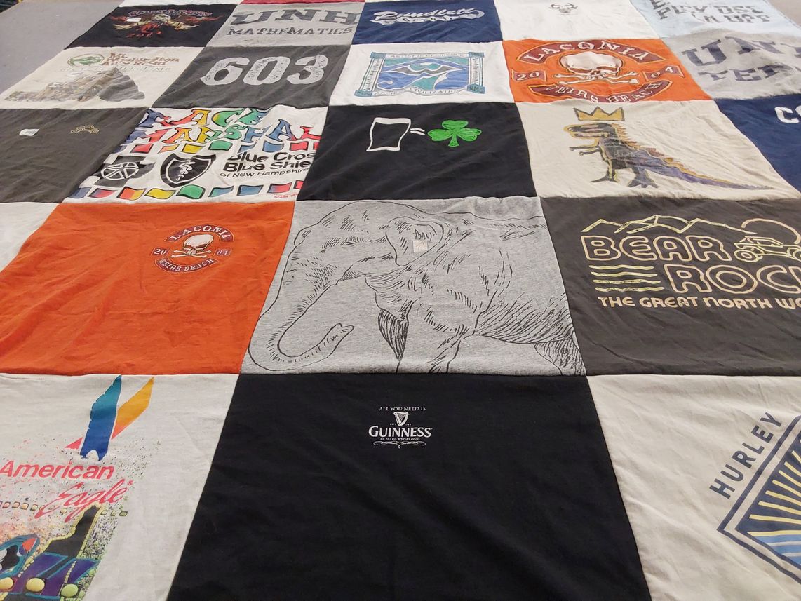 T-shirt quilt from laconia high school by Suzanne from NH