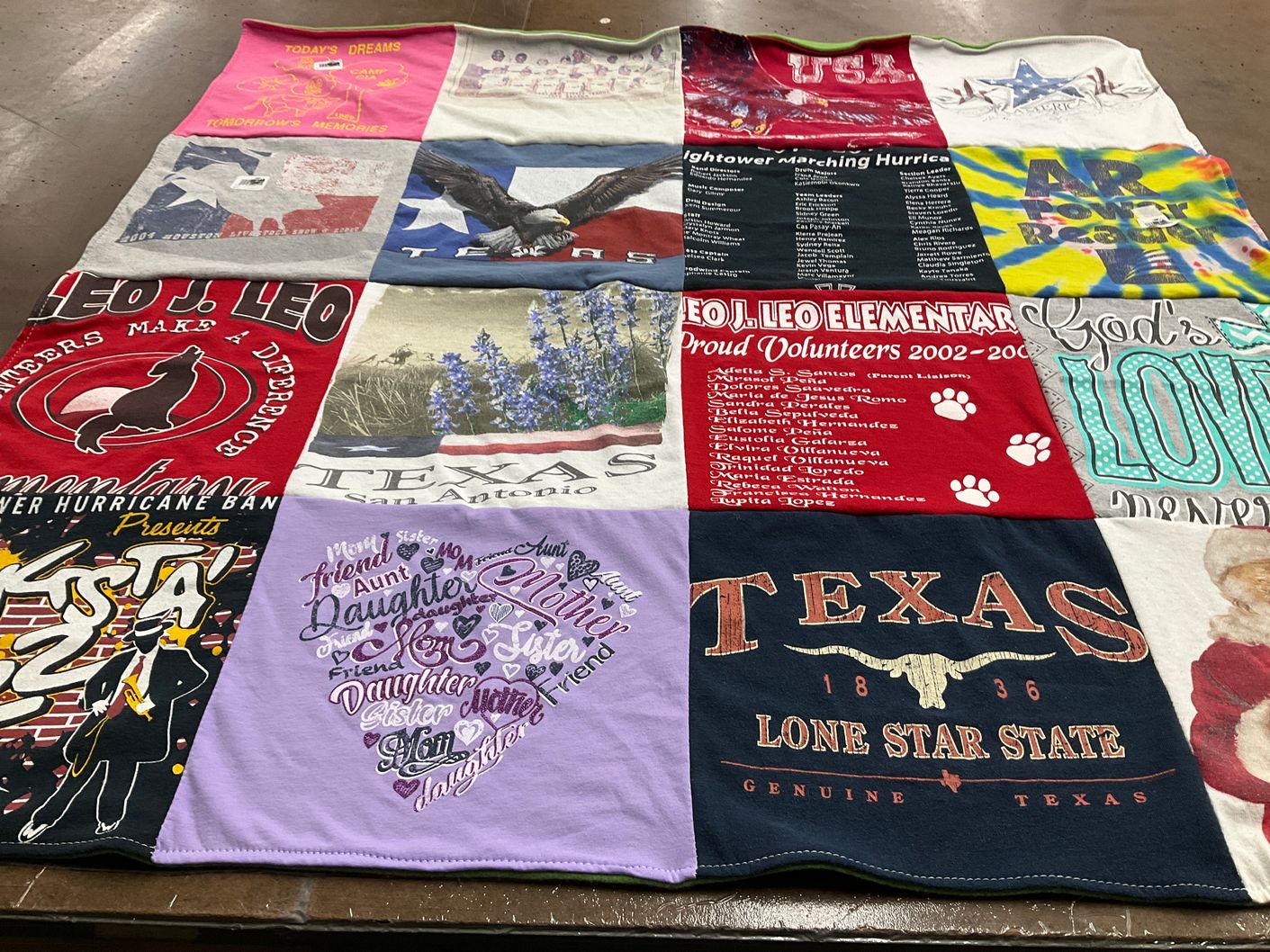 T-shirt quilt from leo j. leo elementary by imelda from TX