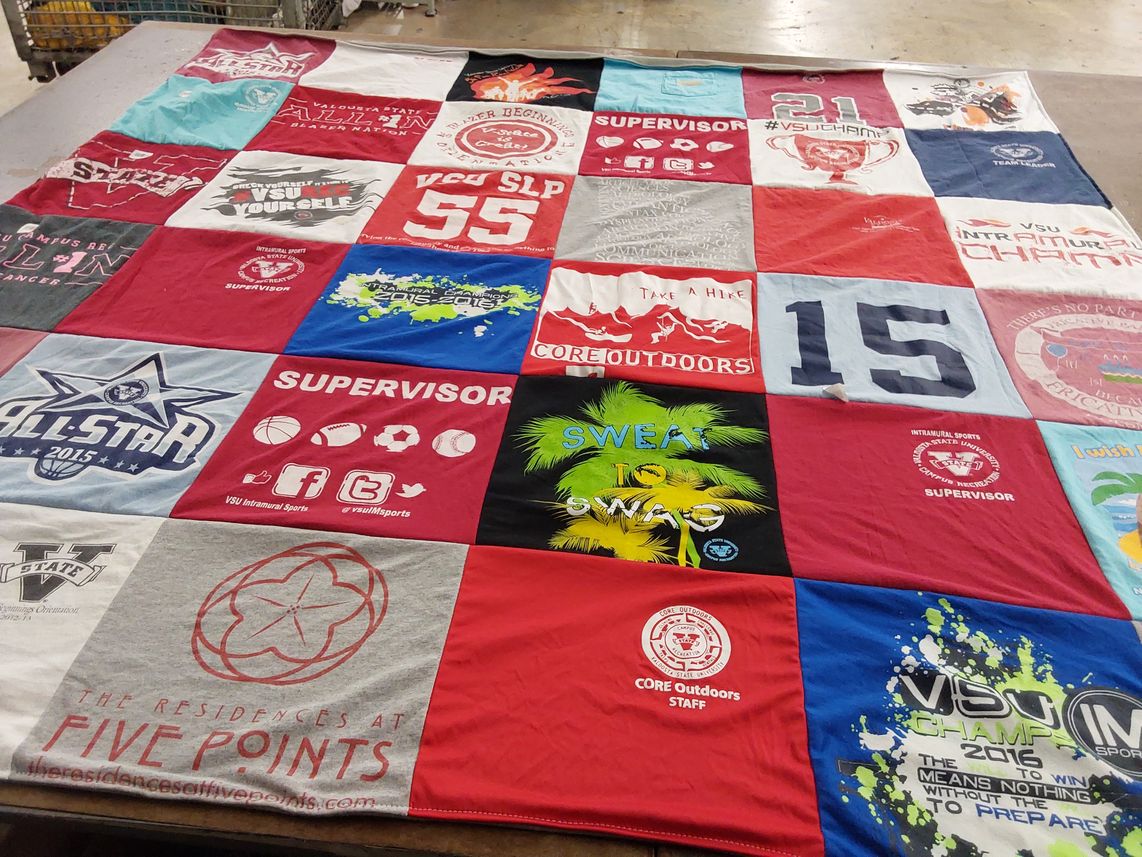 T-shirt quilt featuring virginia state university intramural sports by Mariah from GA