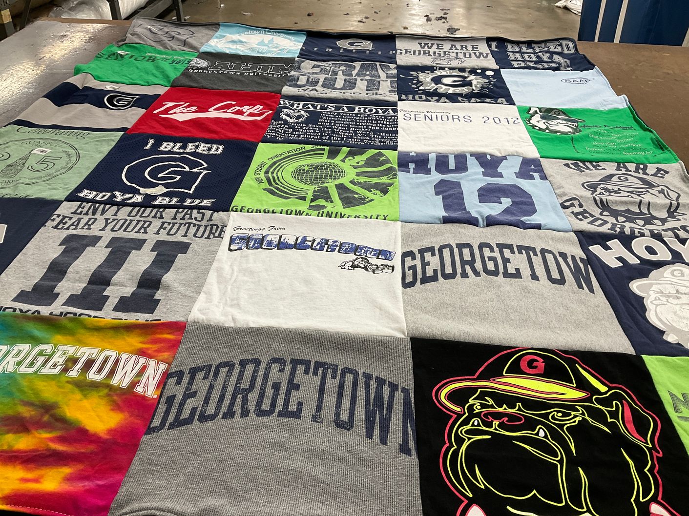 T-shirt quilt featuring georgetown hoyas by Larissa from NJ