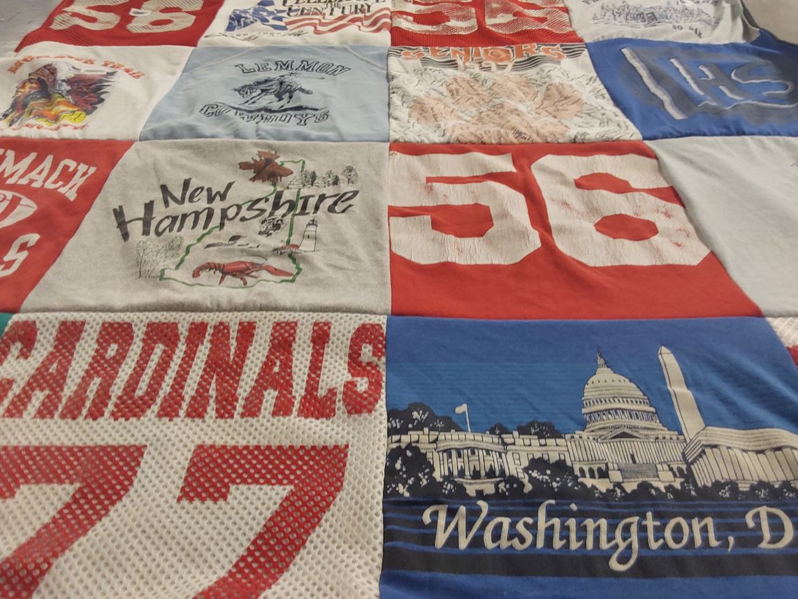 T-shirt quilt featuring cardinals by Barbara from SD