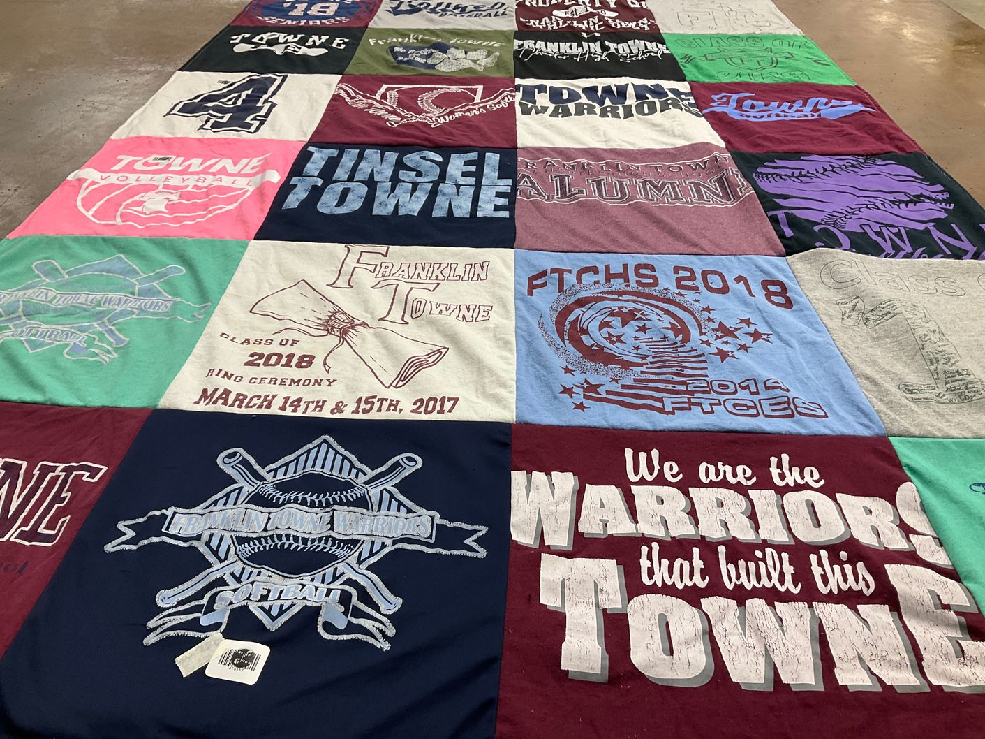T-shirt quilt featuring franklin towne warriors by KADIRAH from NJ