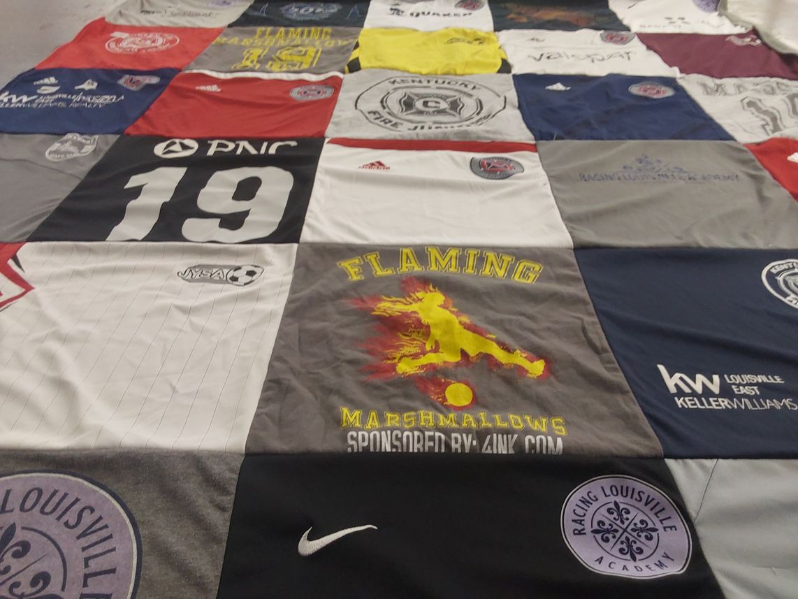 T-shirt quilt featuring racing louisville fc by Jenna from KY