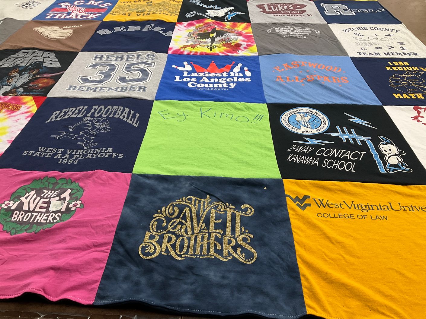 T-shirt quilt featuring rebels football by Lindsey from WV