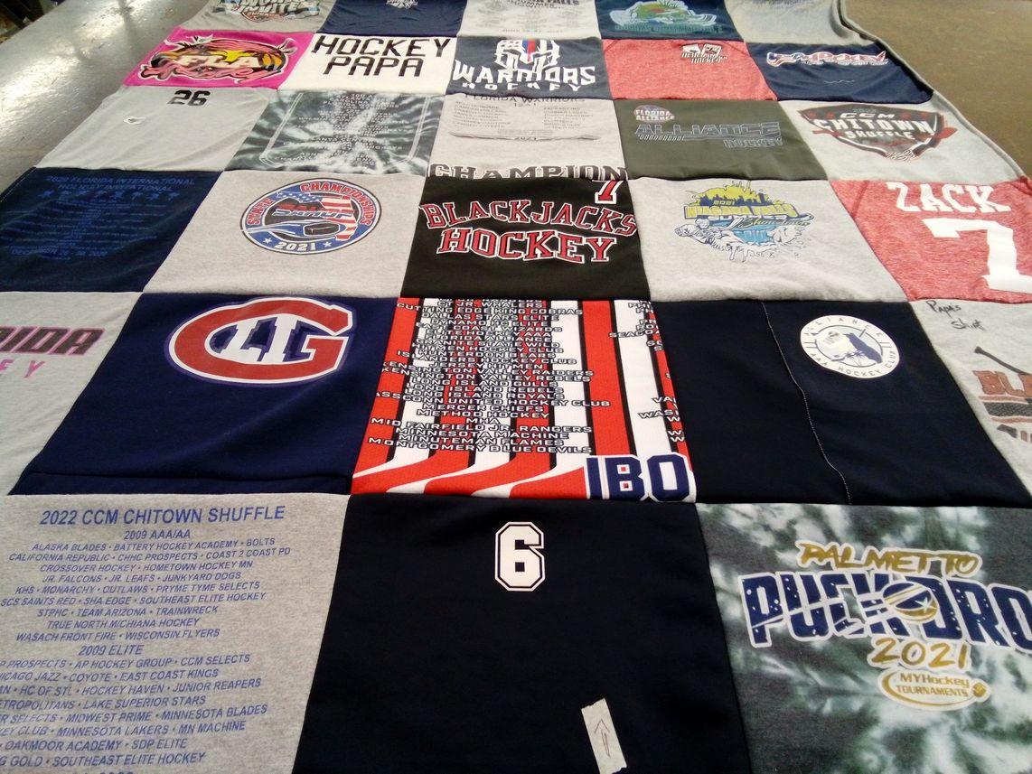 T-shirt quilt featuring alliance hockey, chicago hockey by Patricia from FL