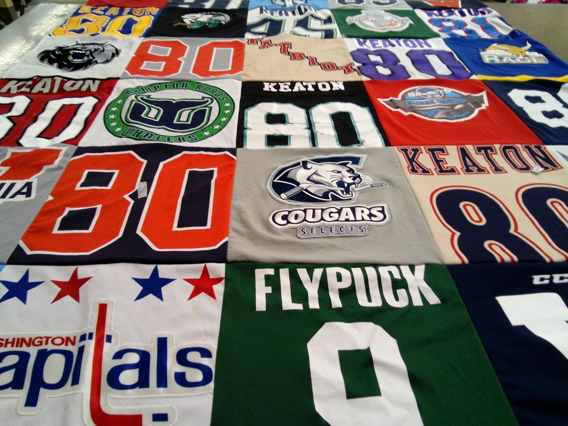 T-shirt quilt featuring washington capitals, whalers by Tiffany from VA