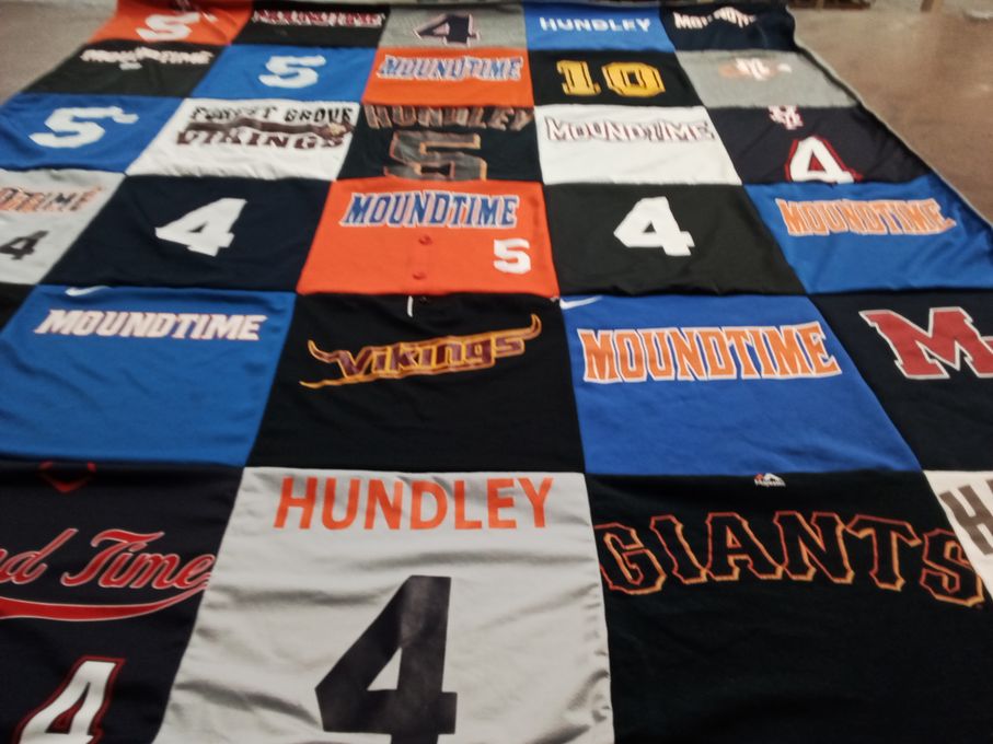 T-shirt quilt from forest grove high school by Olga from OR