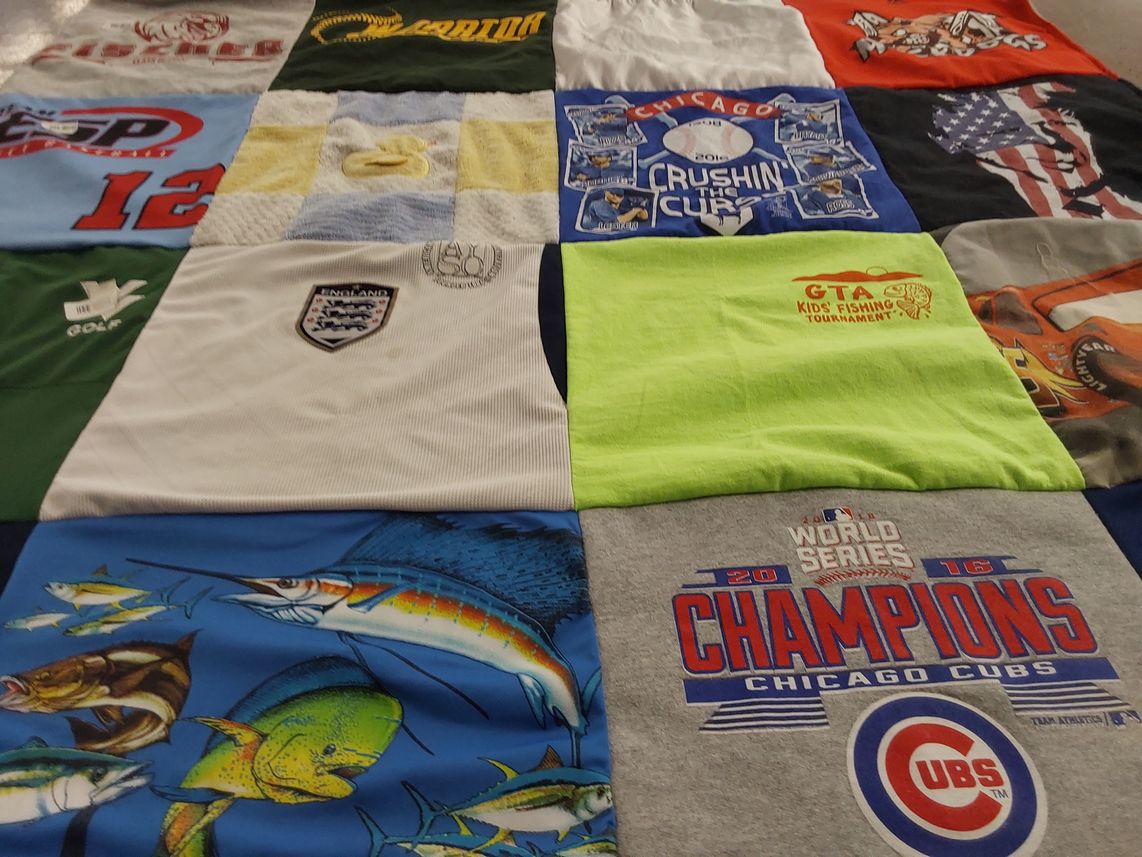 T-shirt quilt featuring chicago cubs by Emily from IL