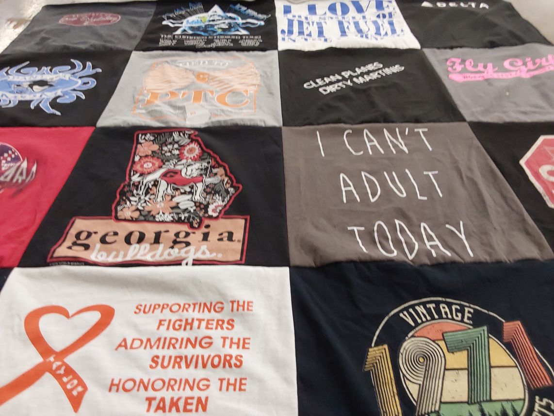T-shirt quilt featuring georgia bulldogs by Darlene from GA