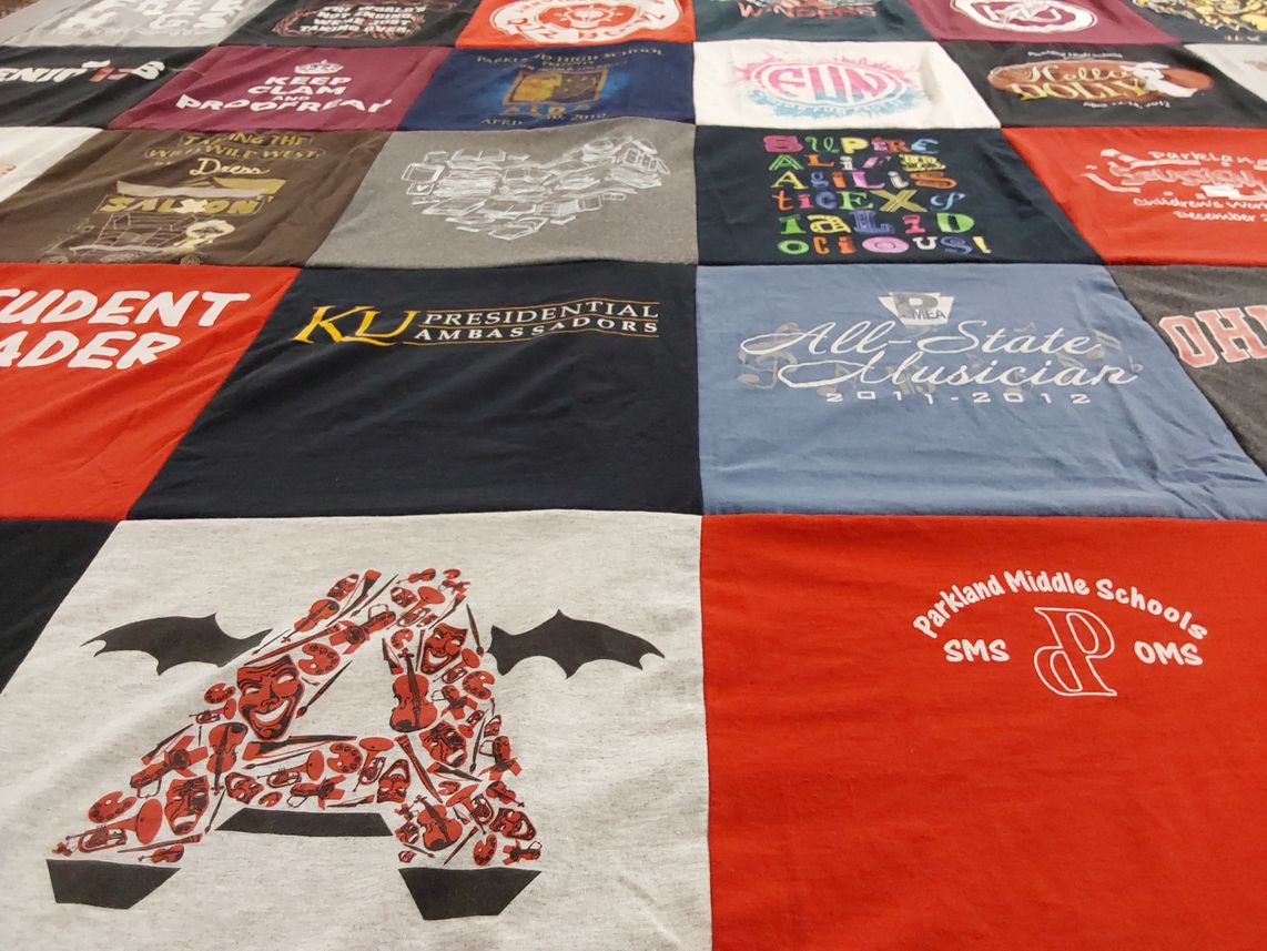 T-shirt quilt from ku, parkland middle school by Lauren from PA