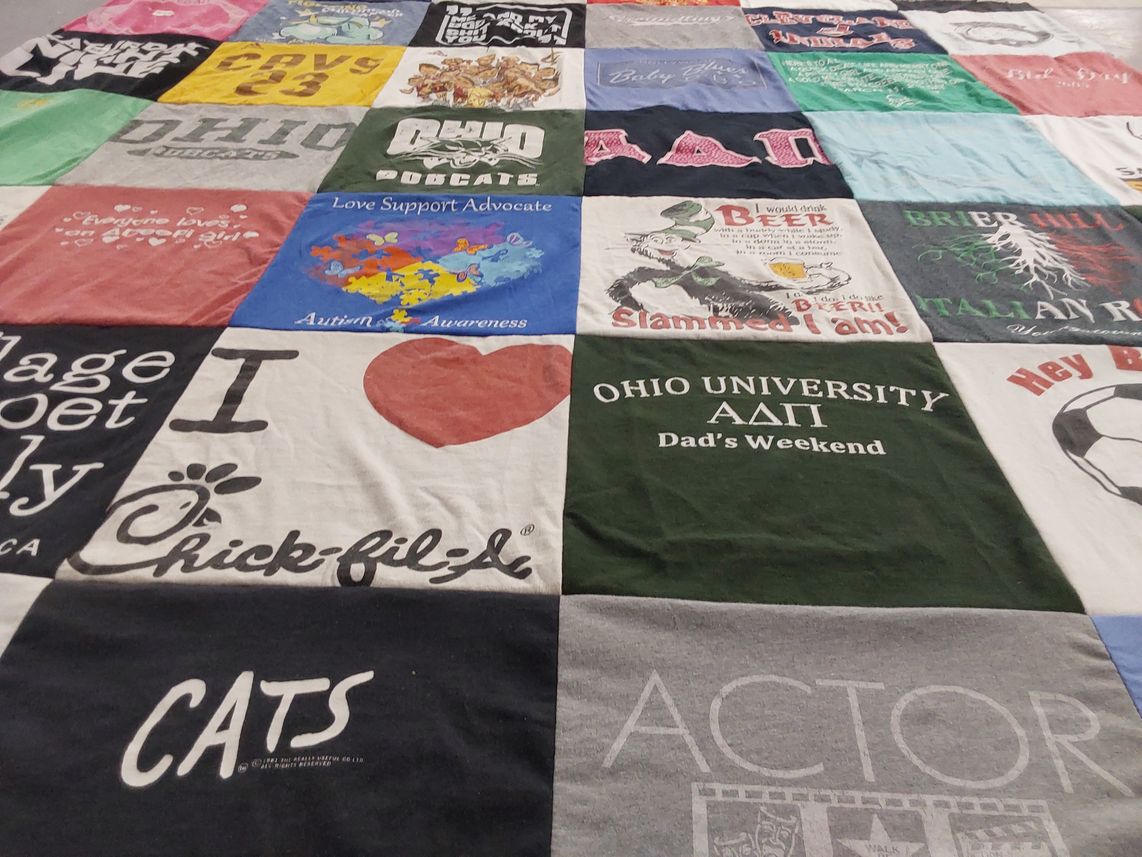 T-shirt quilt from ohio university by Emily from CA