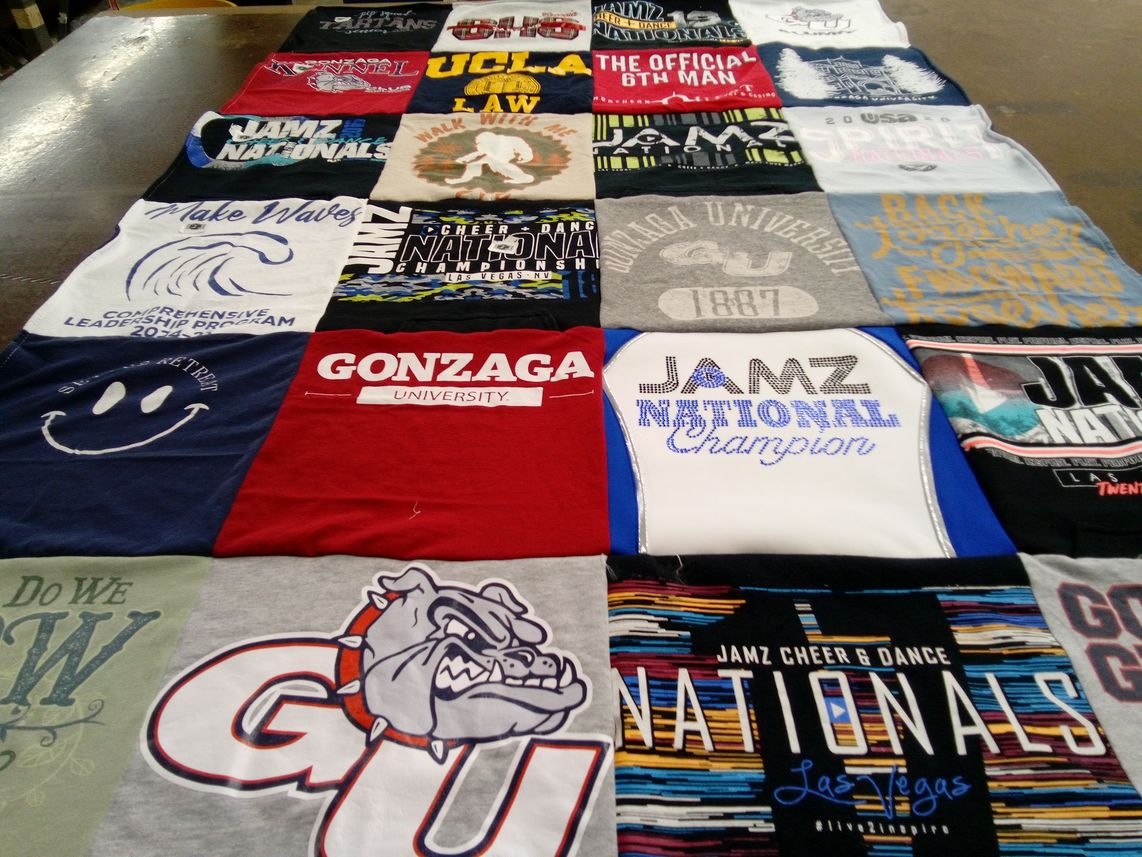 T-shirt quilt from gonzaga university, university of california los angeles by Georgia from CA