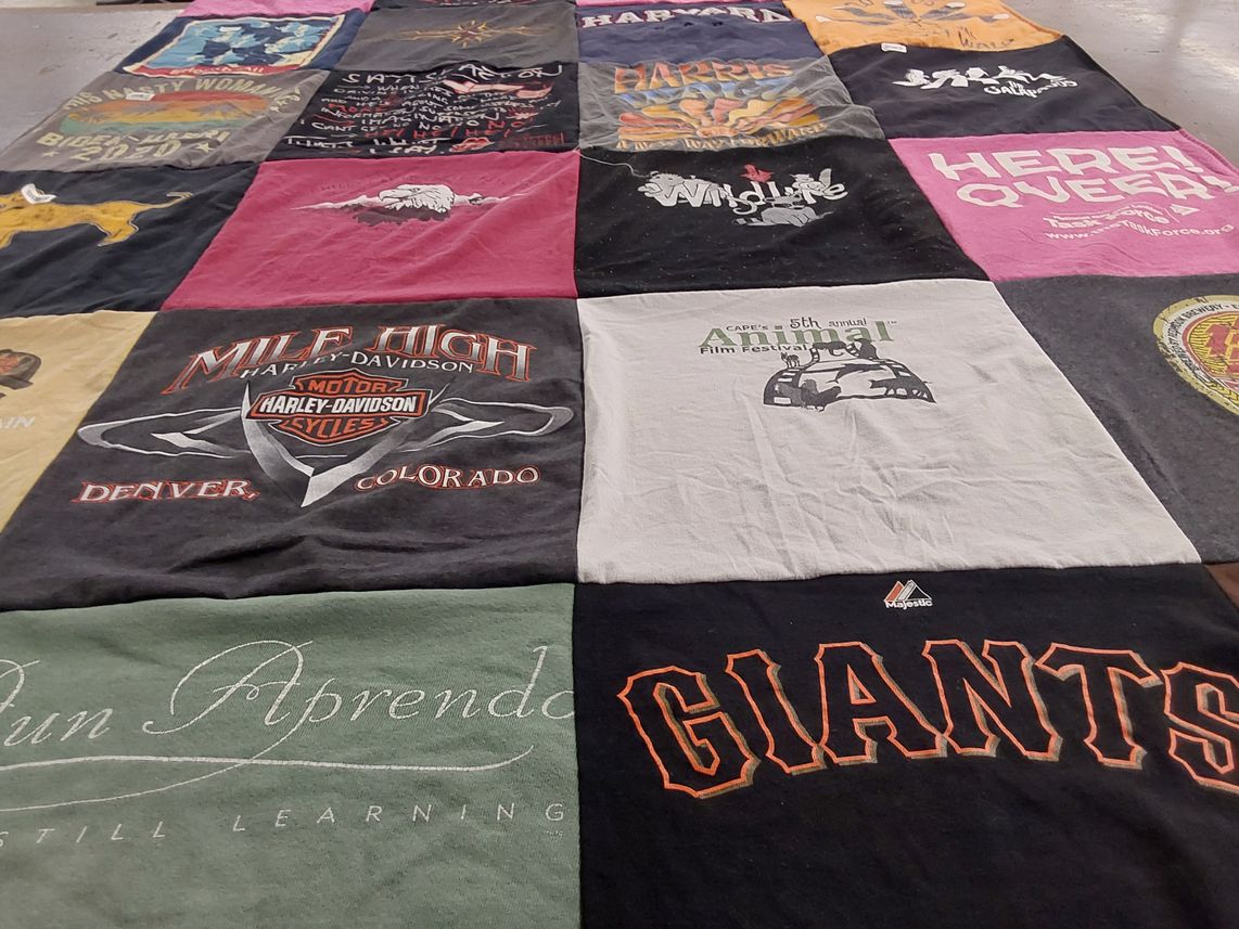 T-shirt quilt featuring giants by Cynthia from CA