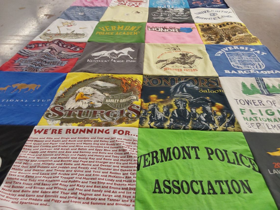 T-shirt quilt from universitat de barcelona by Sue from VT