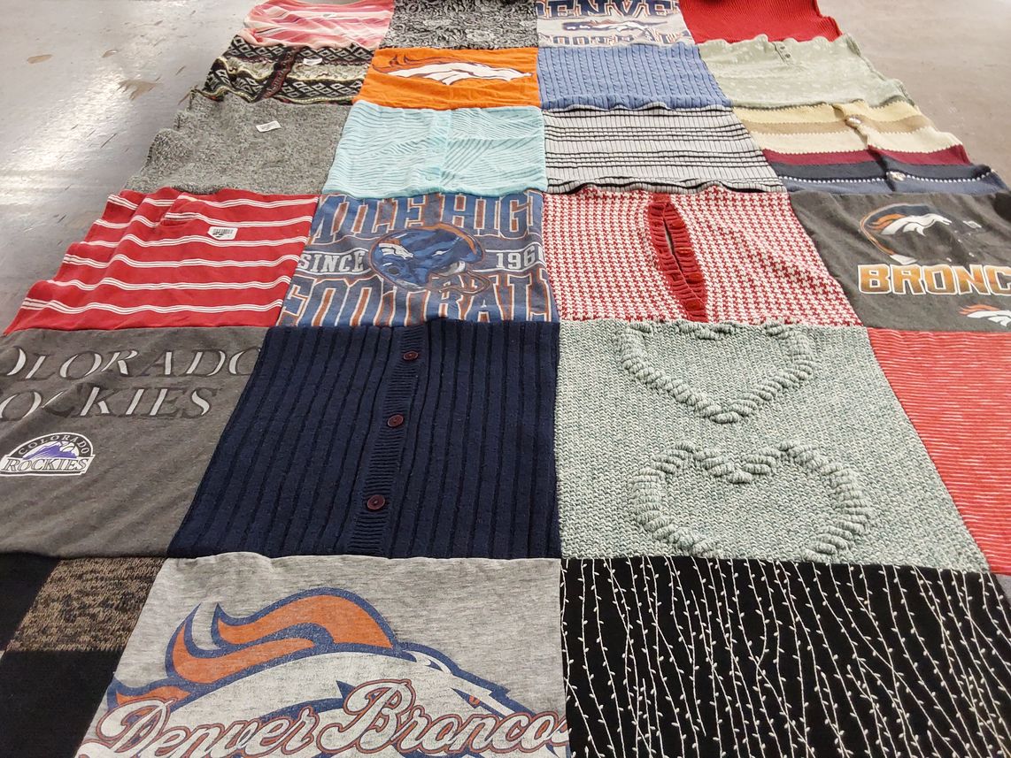 T-shirt quilt featuring denver broncos, colorado rockies by katie from CO