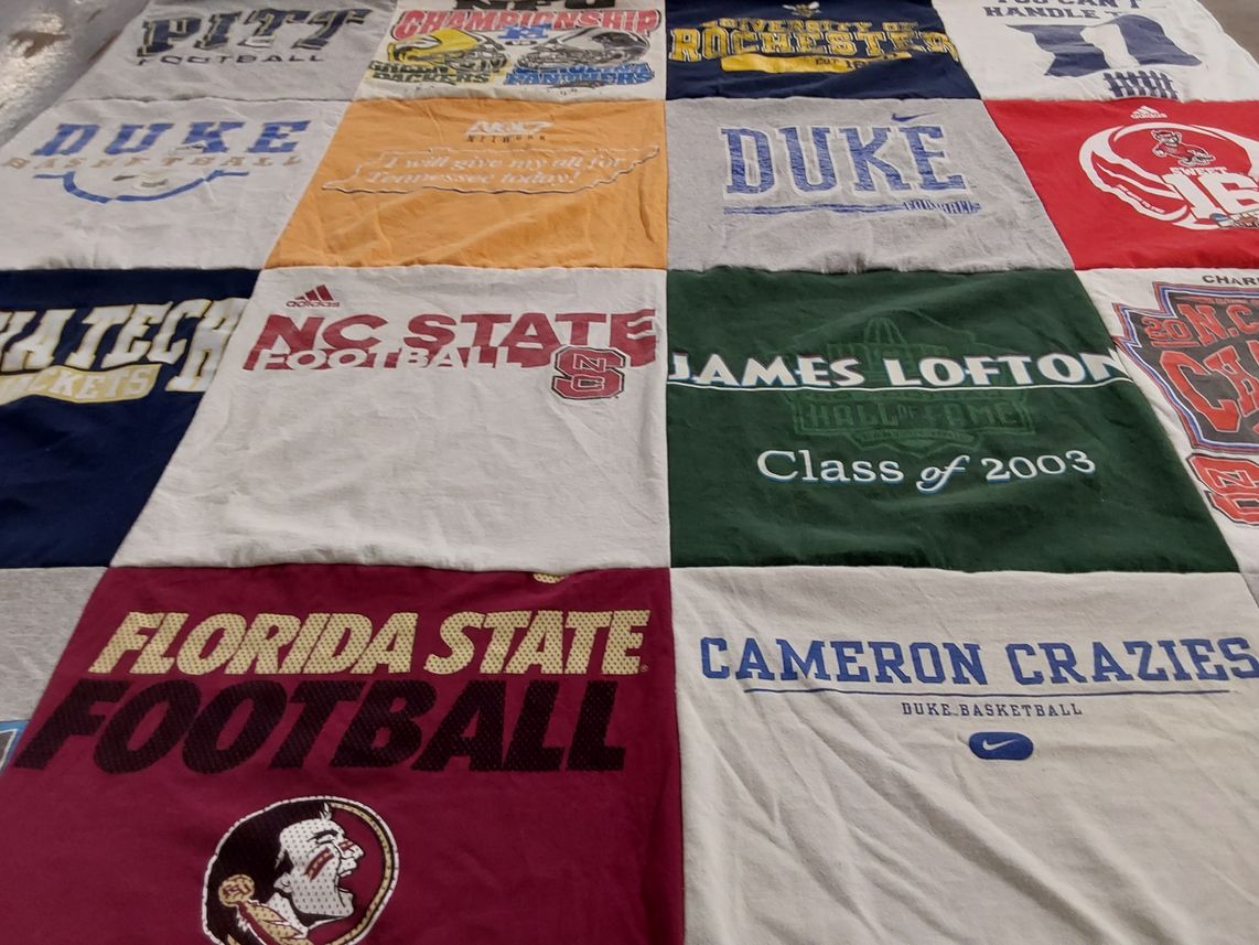 T-shirt quilt featuring duke basketball, pitt football by Shannon from NC