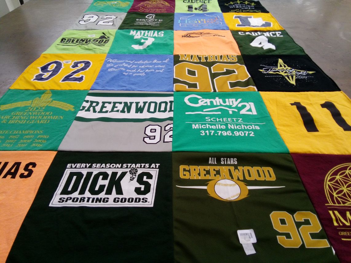 T-shirt quilt featuring greenwood high school marching band by Megan from IN
