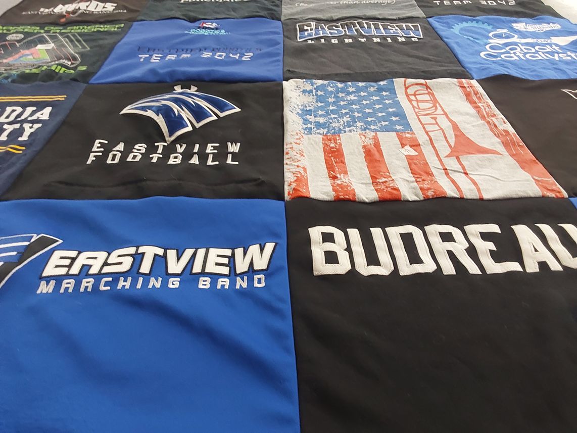 T-shirt quilt featuring eastview football by Monica from MN