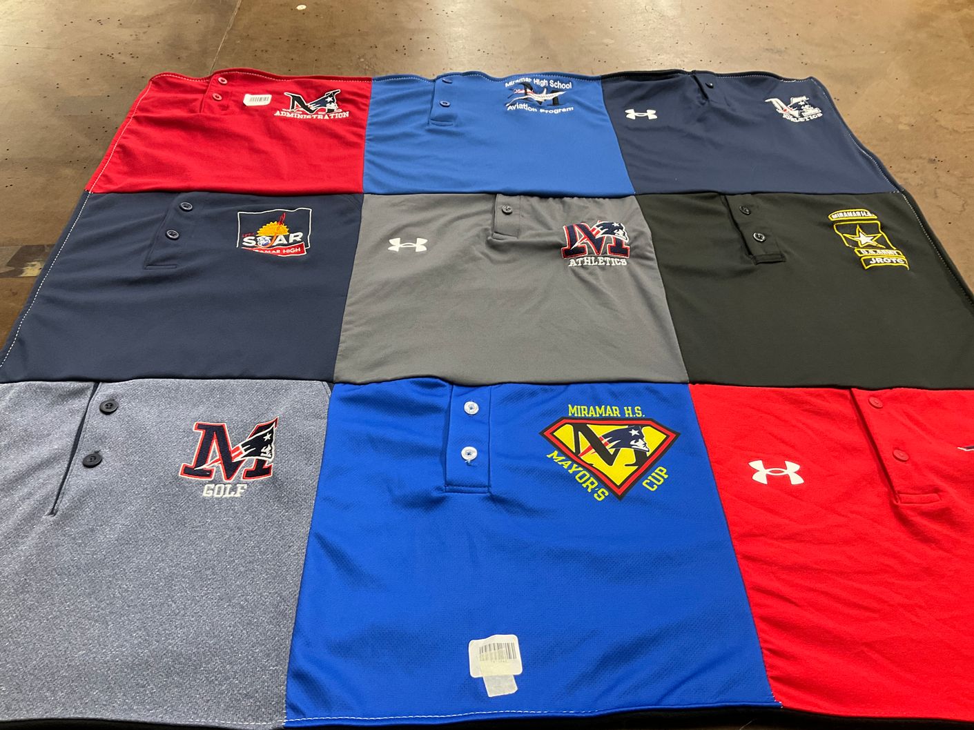 T-shirt quilt from miramar high school by Jasmine from FL