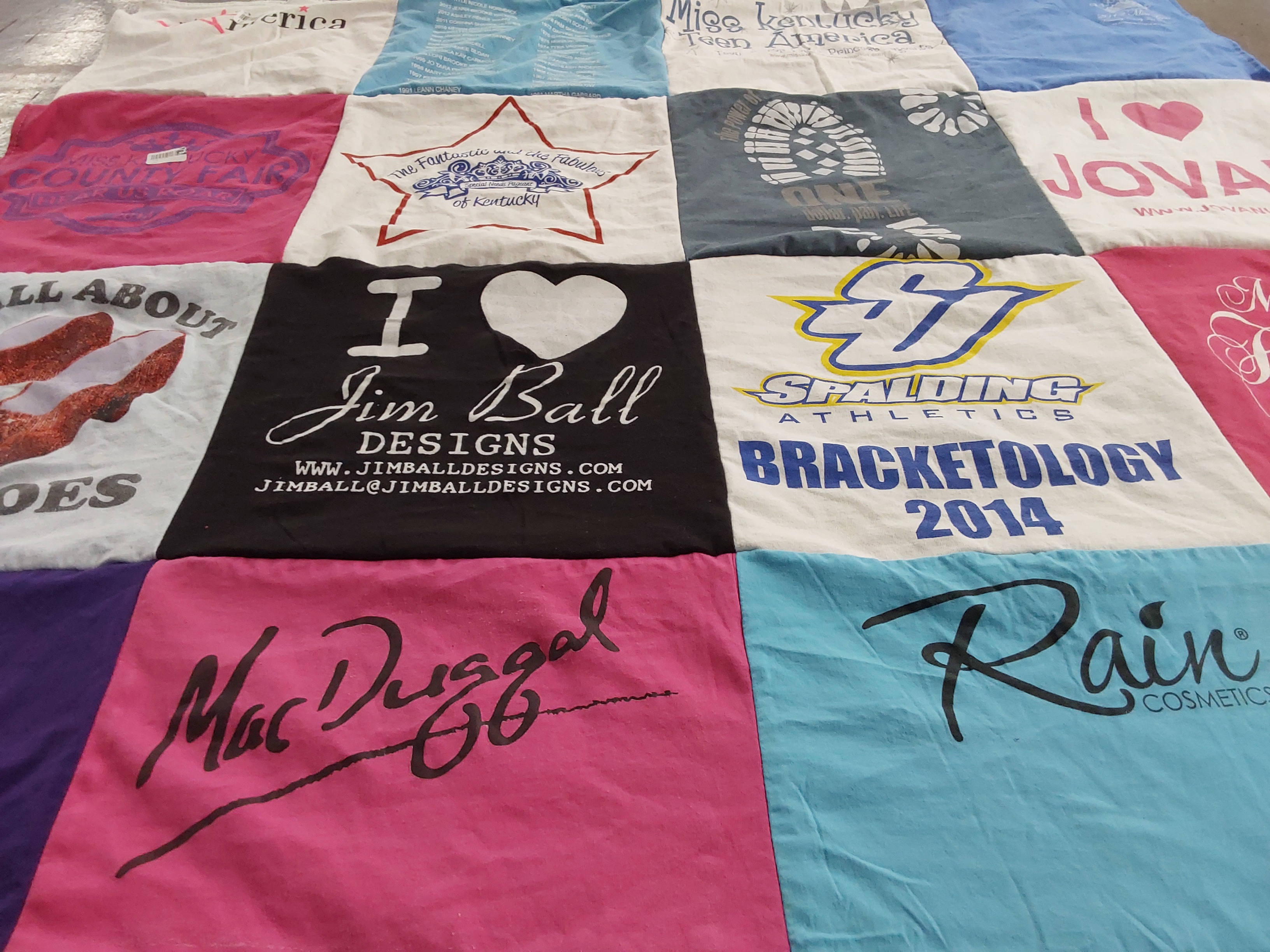 T-shirt quilt with pageantry, fashion themes by Eva from KY