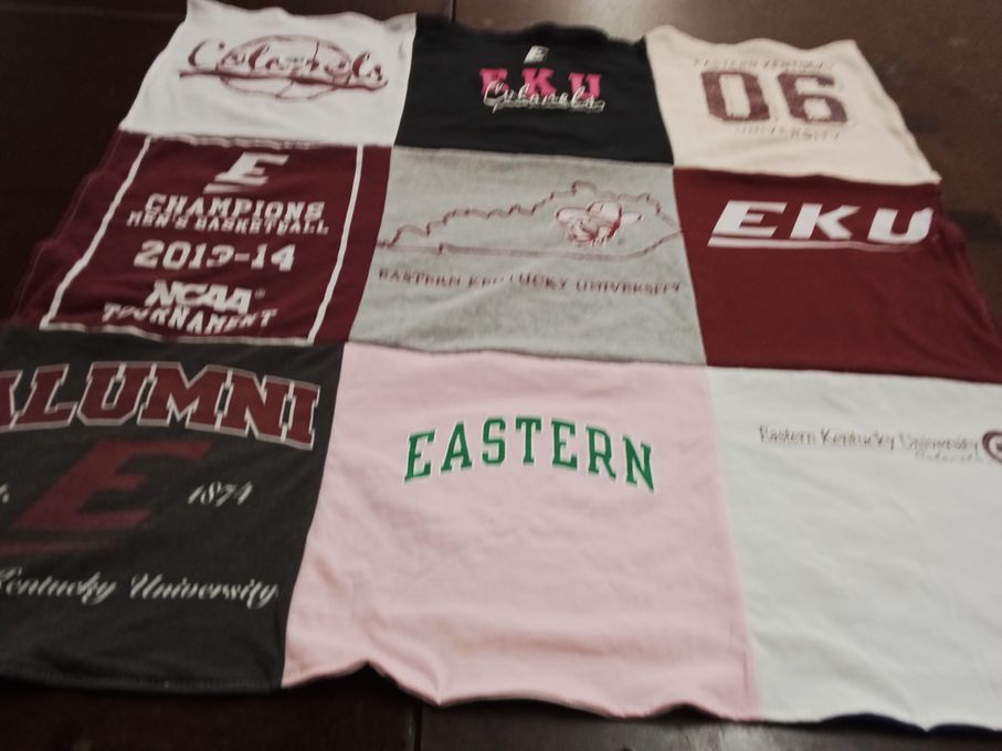 T-shirt quilt from eastern kentucky university by Eva from KY