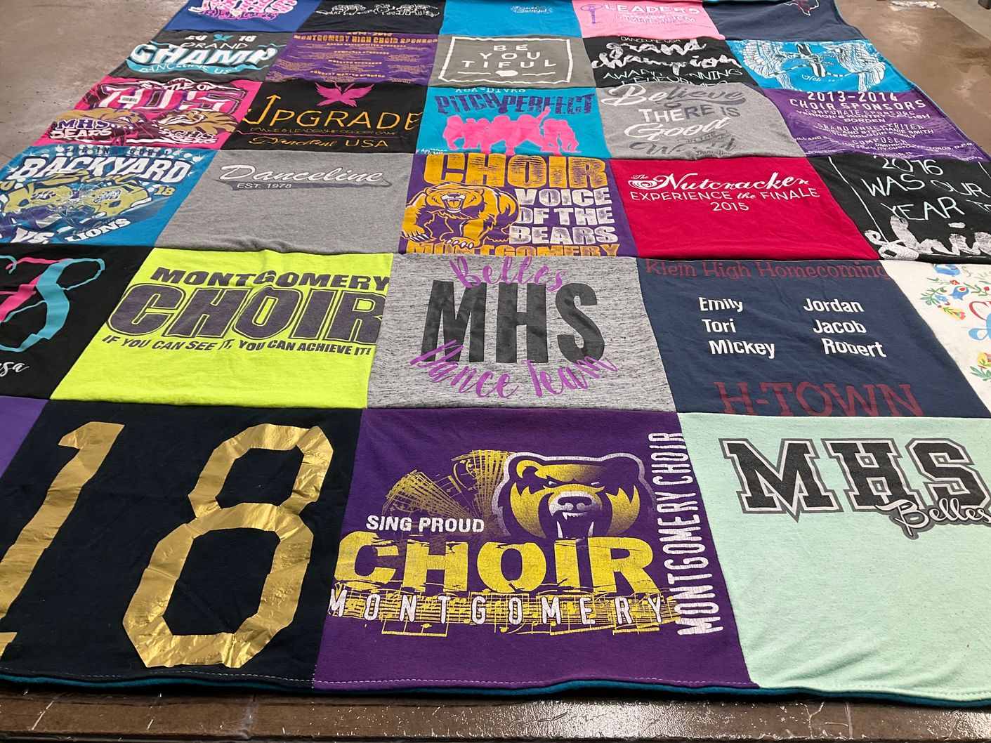 T-shirt quilt from montgomery high school by Jennifer from TX