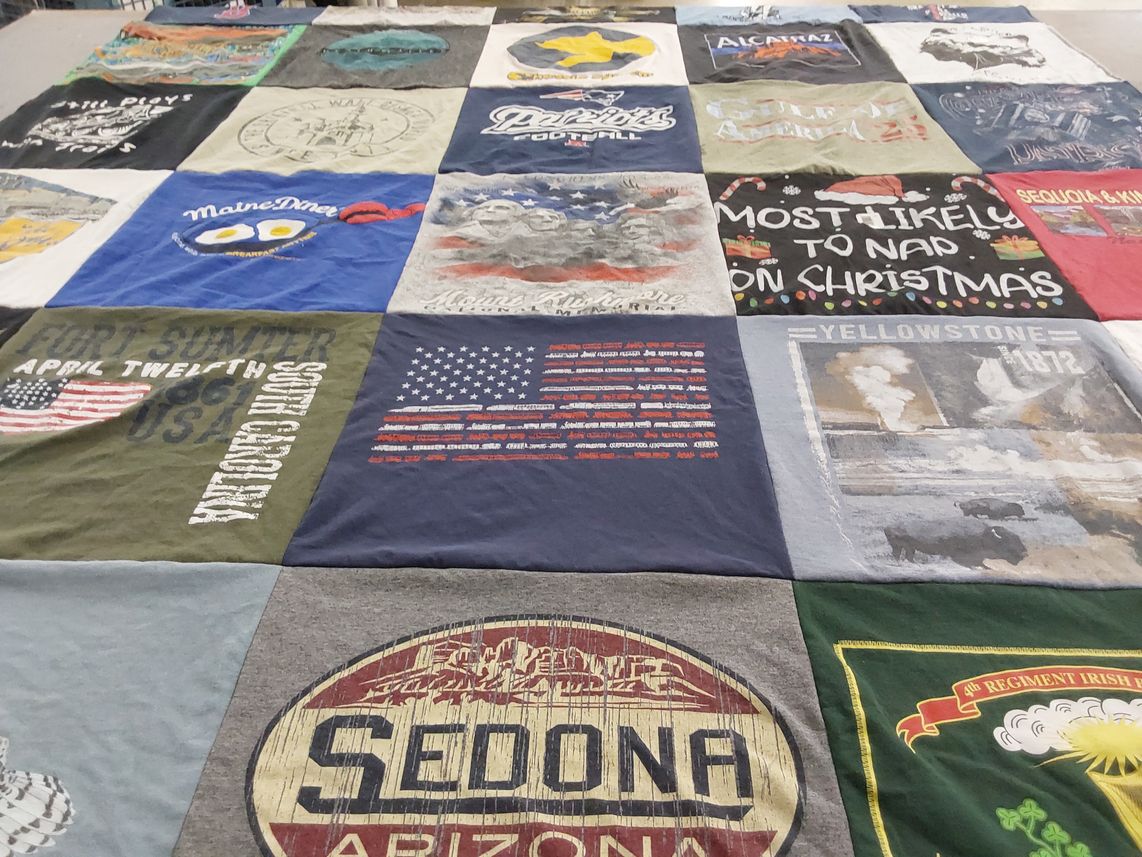 T-shirt quilt with travel, national parks themes by Kathy from NY