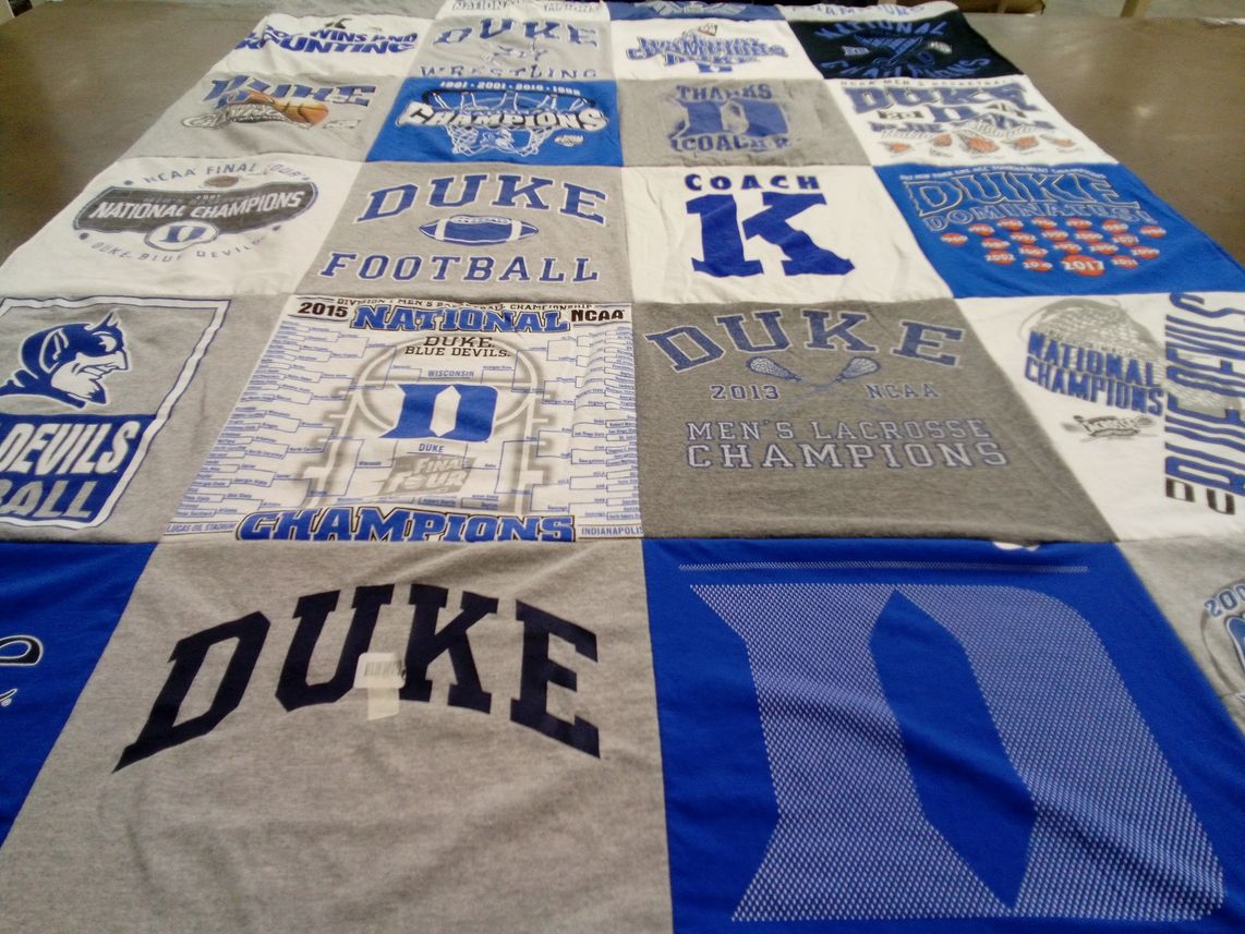 T-shirt quilt featuring duke blue devils by Jennifer from PA