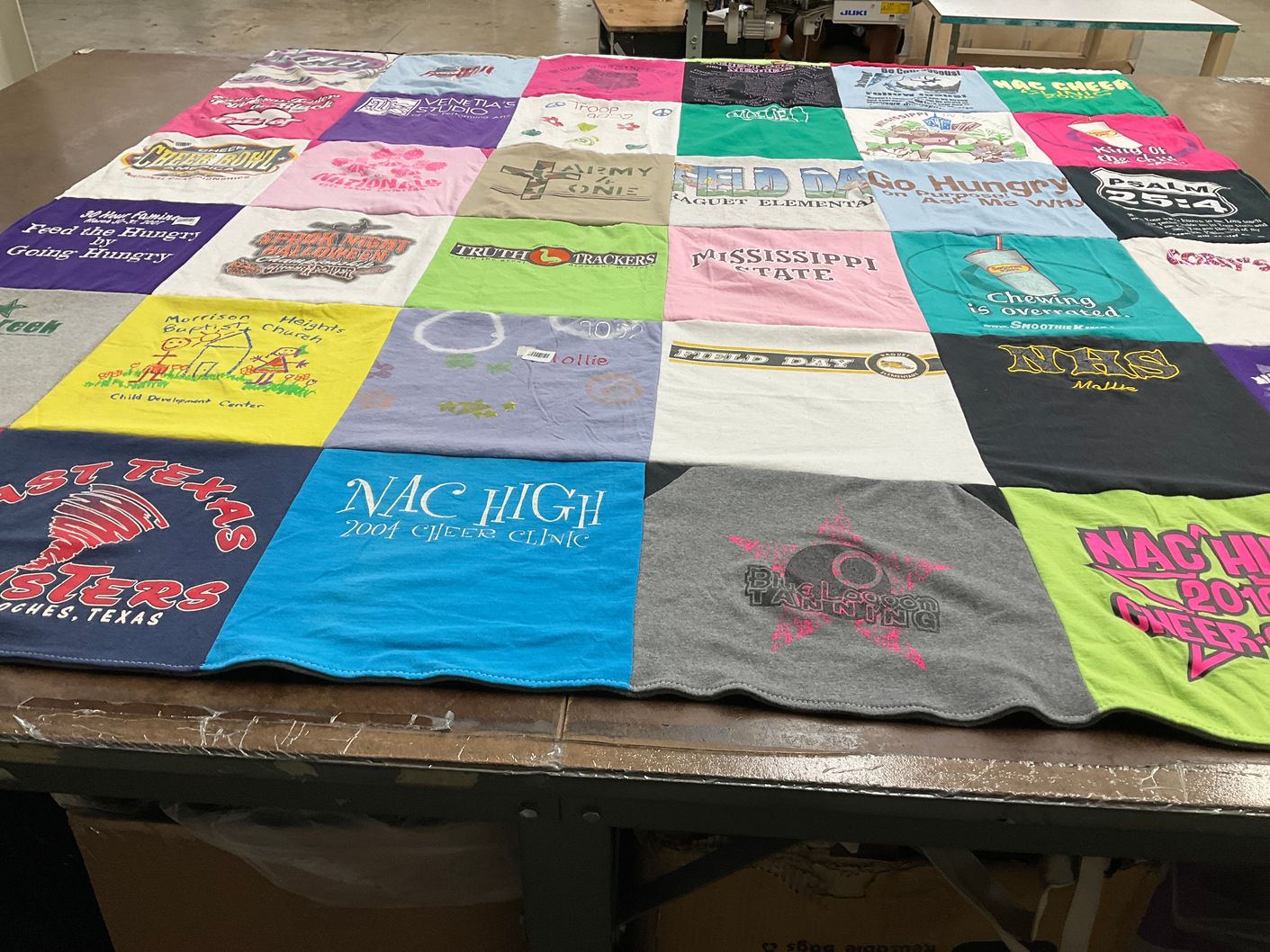 T-shirt quilt from nacogdoches high school by Michele from TX