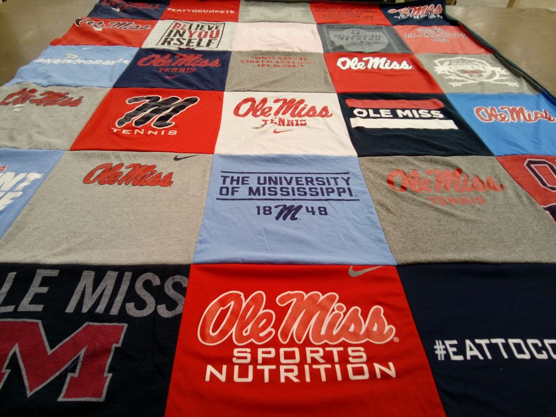 T-shirt quilt featuring ole miss tennis by Jean from SC