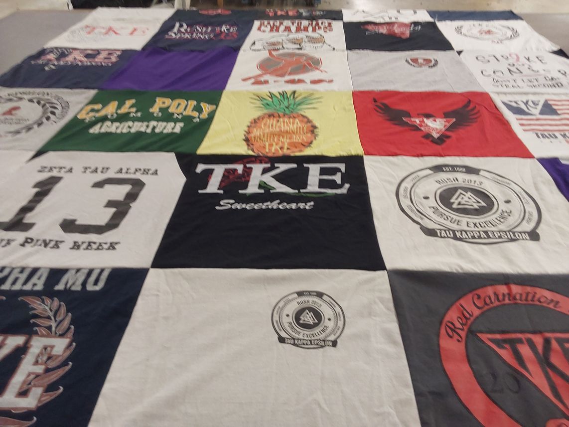 T-shirt quilt from california polytechnic state university by Catherine from CA