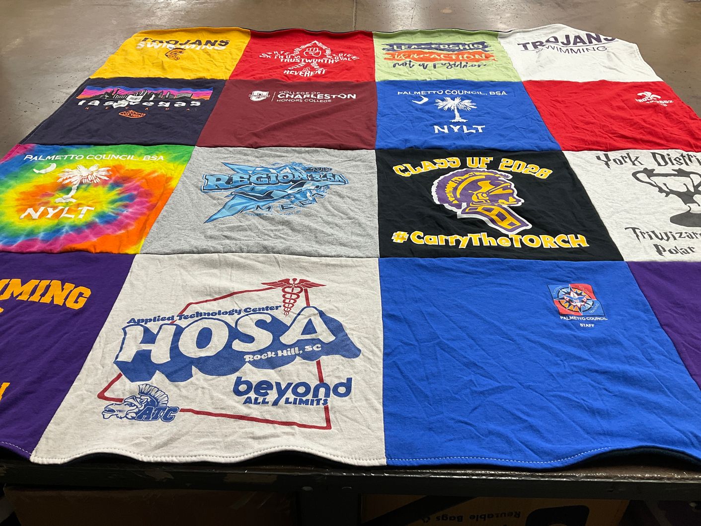 T-shirt quilt featuring trojans by Maria-Helena from SC