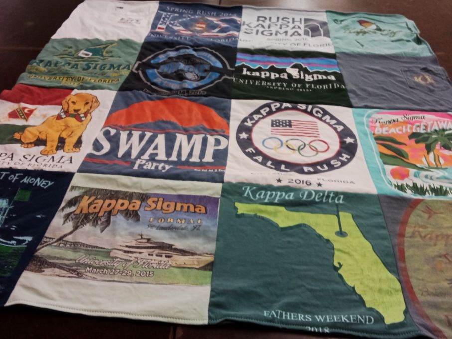 T-shirt quilt from university of florida by Kirsten from FL