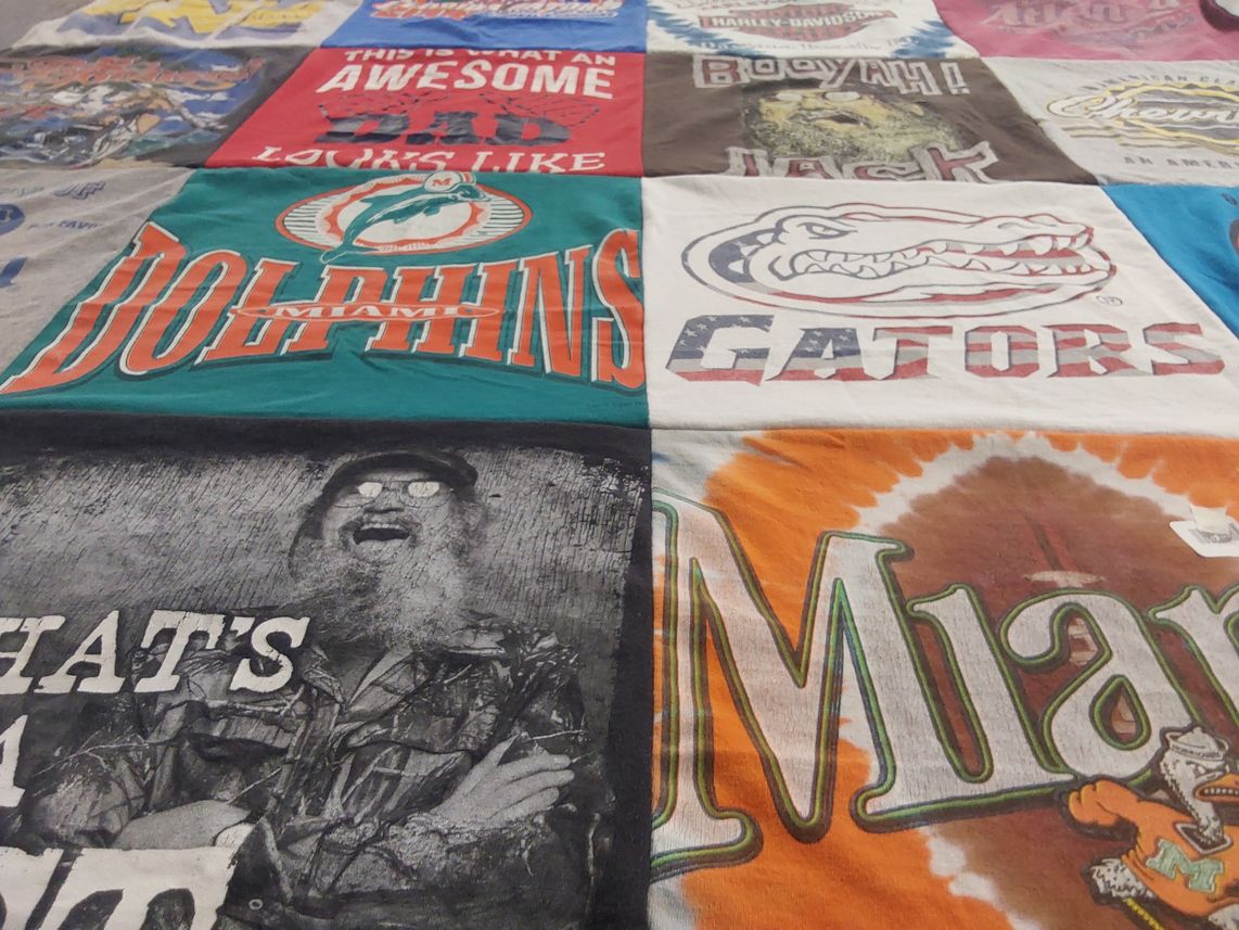 T-shirt quilt featuring miami dolphins by Angela from FL