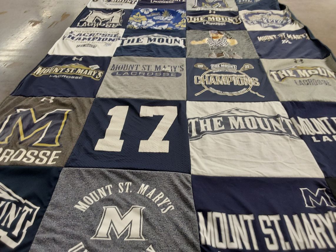 T-shirt quilt featuring mount saint mary's lacrosse by Cynthia from NJ
