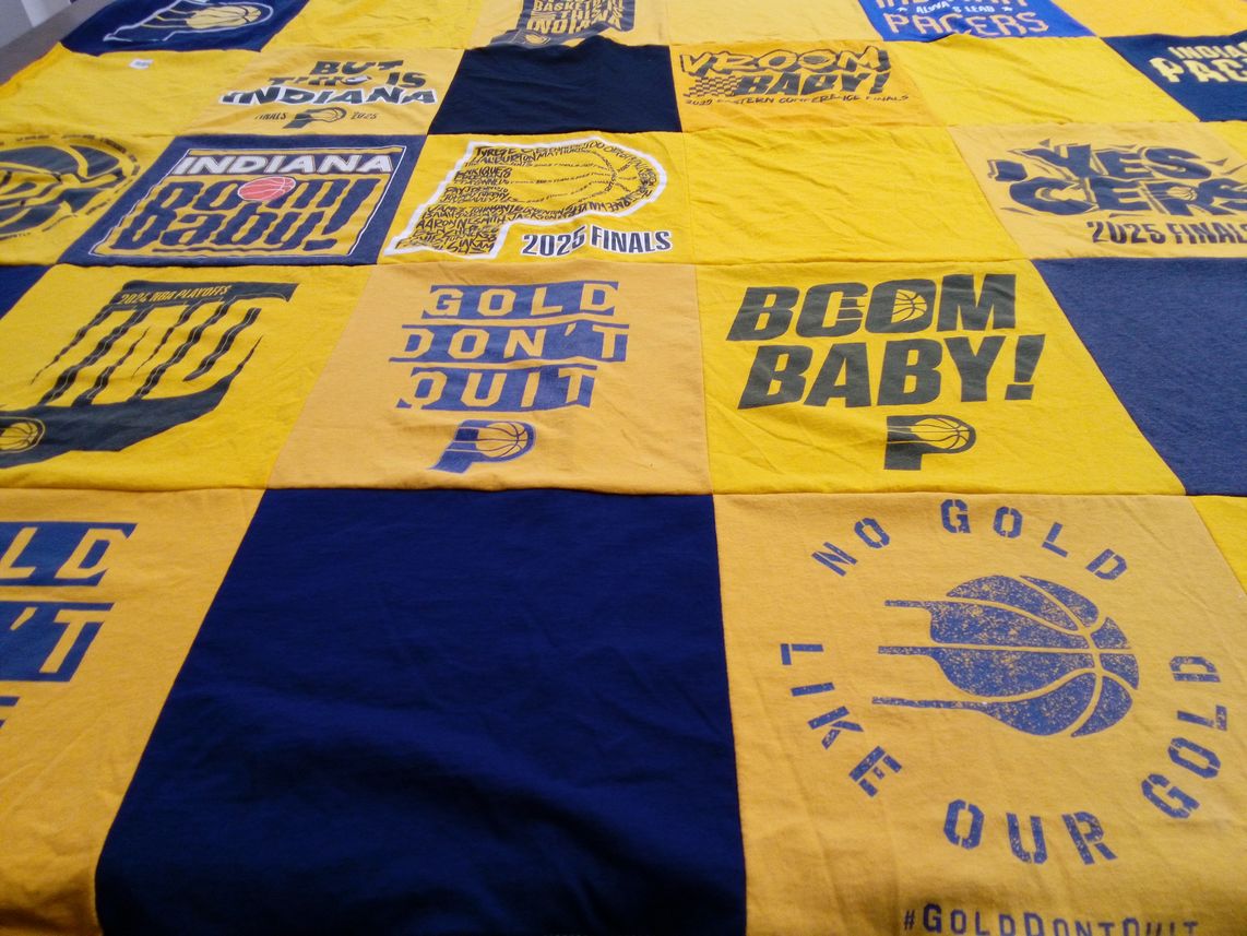 T-shirt quilt featuring indiana pacers by KYLE from IN