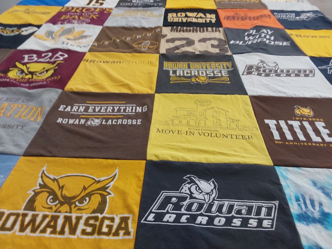 T-shirt quilt from rowan university by Shelby from NJ