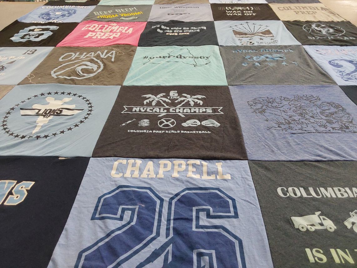 T-shirt quilt featuring columbia prep girls' basketball by Andrew from VT