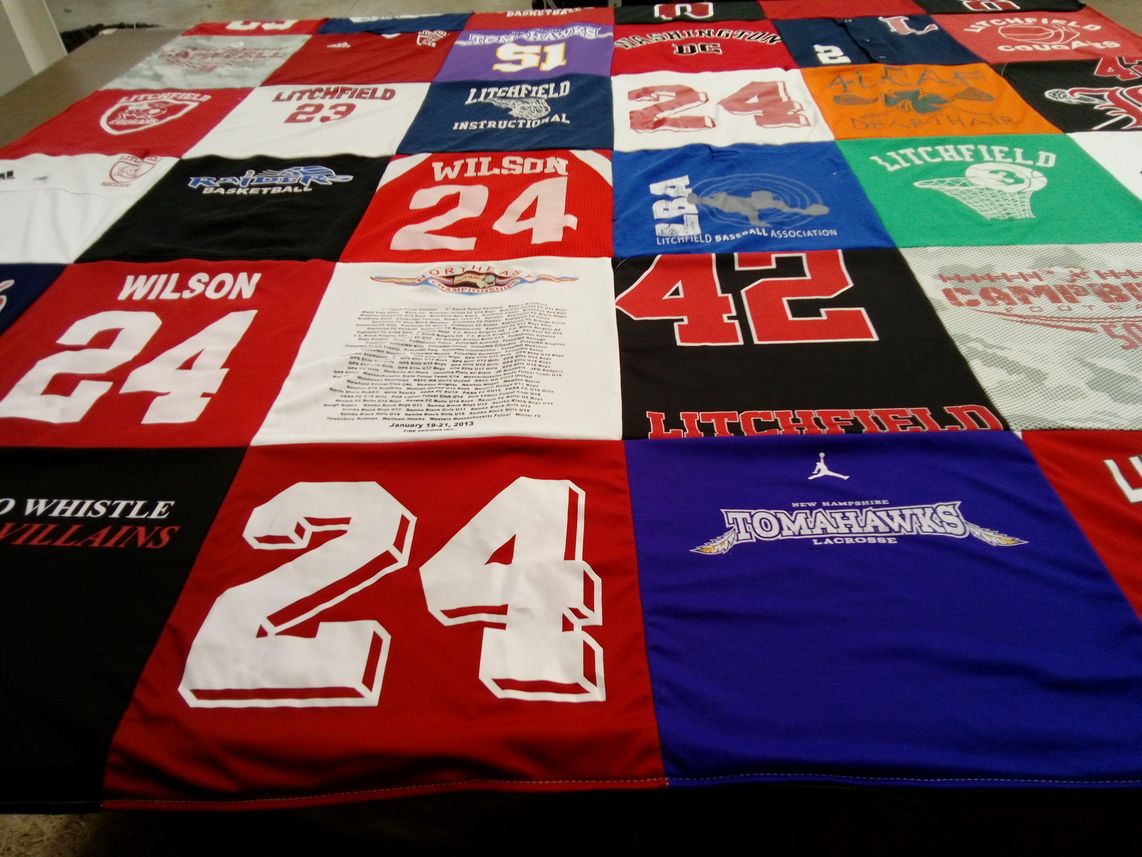 T-shirt quilt featuring new hampshire tomahawks lacrosse by karen from NH