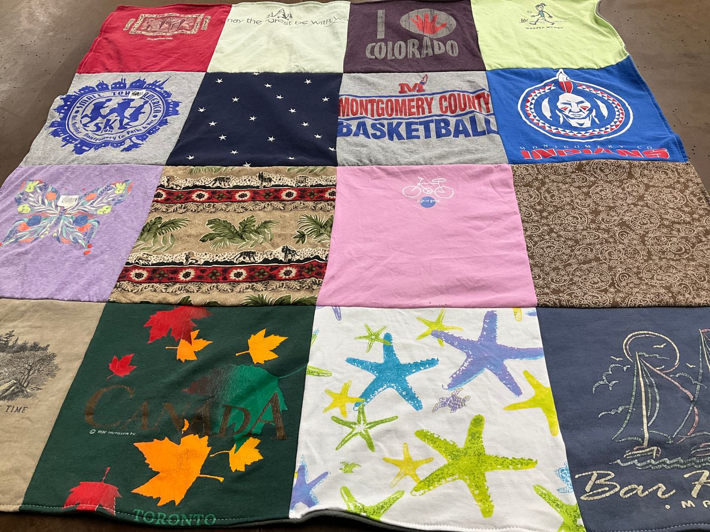 T-shirt quilt featuring montgomery county indians by Micah from KY