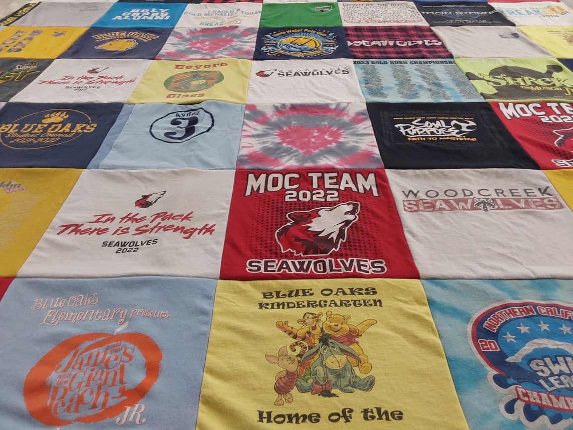 T-shirt quilt featuring woodcreek seawolves, seawolves by JENNIFER from CA