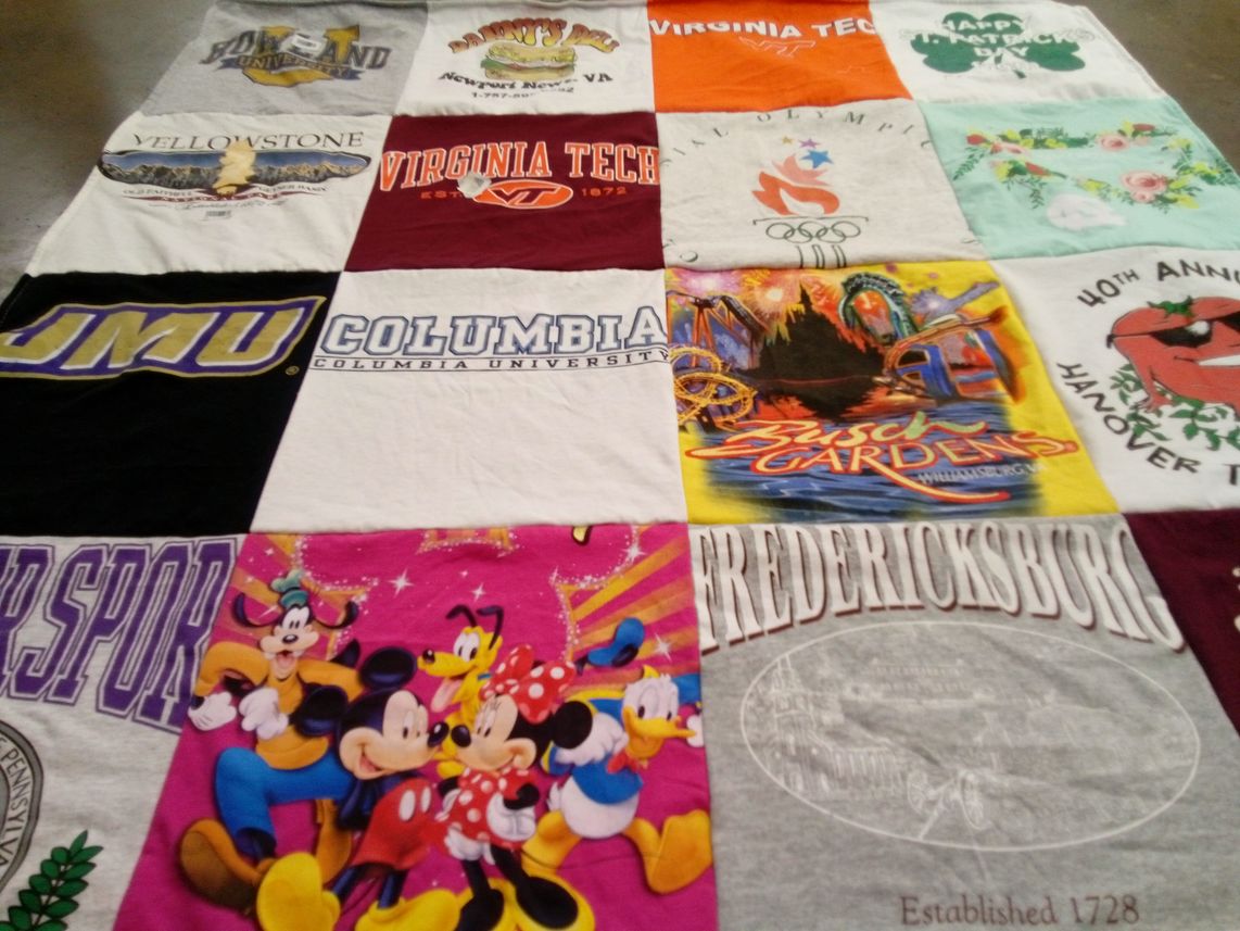 T-shirt quilt from james madison university, columbia university by Phil from NC