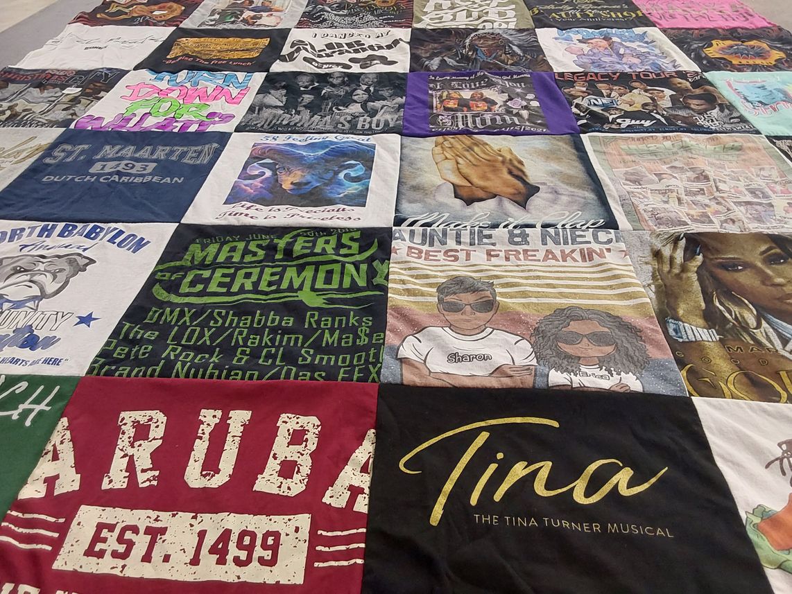 T-shirt quilt from north babylon community high school by Sharon from NY