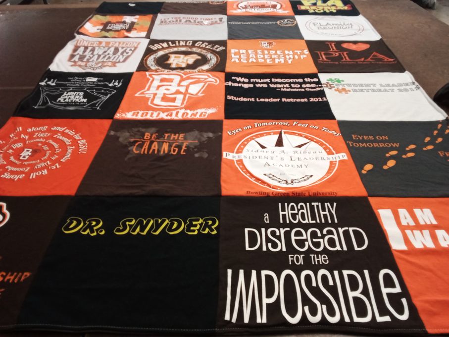 T-shirt quilt from bowling green state university by Julie from MI