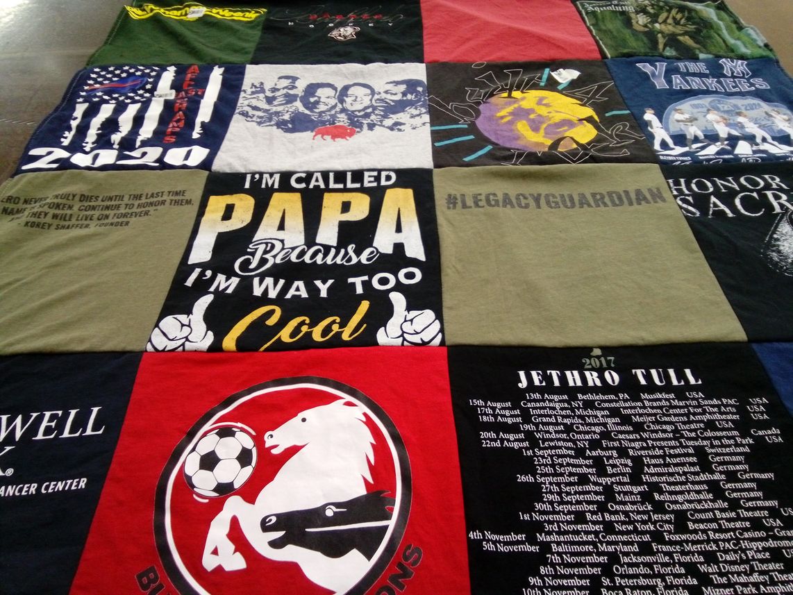 T-shirt quilt featuring buffalo bulls by Pauline from NY